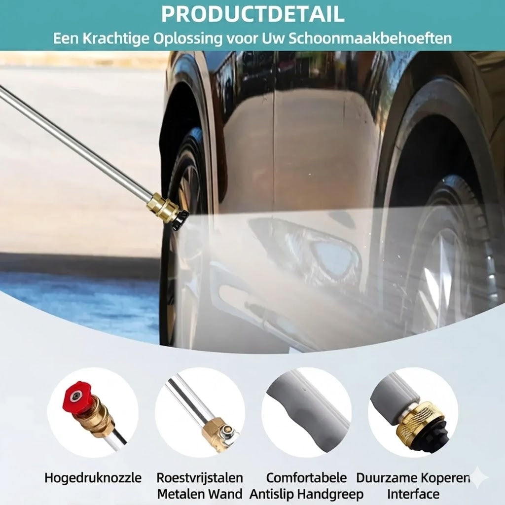 Hogedruk Spuitmond voor Tuinslang - Jet Nozzle Power Washer - Voor Auto & Tuin