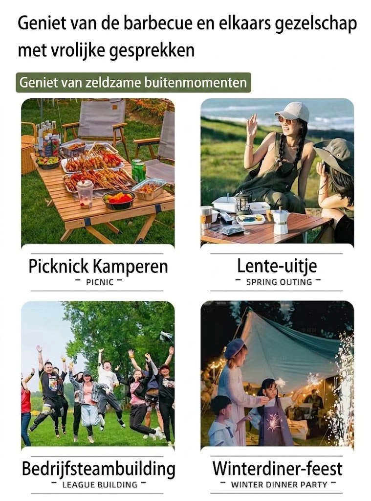 Roestvrijstalen worstroller voor op de grill — Met houten handvat