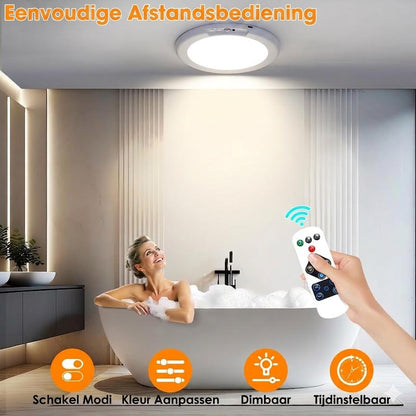 Oplaadbare Plafondlamp met Bewegingssensor - Draadloos - Inclusief Afstandsbediening