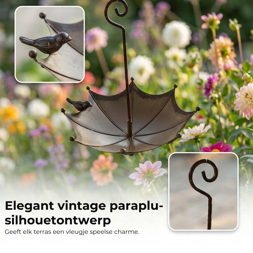 Hangend Vogelvoederhuisje en Drinkschaal – Parapluvormige Voedersilo – 2-in-1 Voederstation