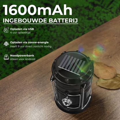 2-in-1 Solar Campinglamp & Zaklamp - USB Oplaadbaar