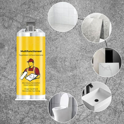 Tegelreparatieset - Herstel Scheuren & Chips als Nieuw - Waterbestendig & Kleurvast - Voor Keramiek, Steen & Porselein