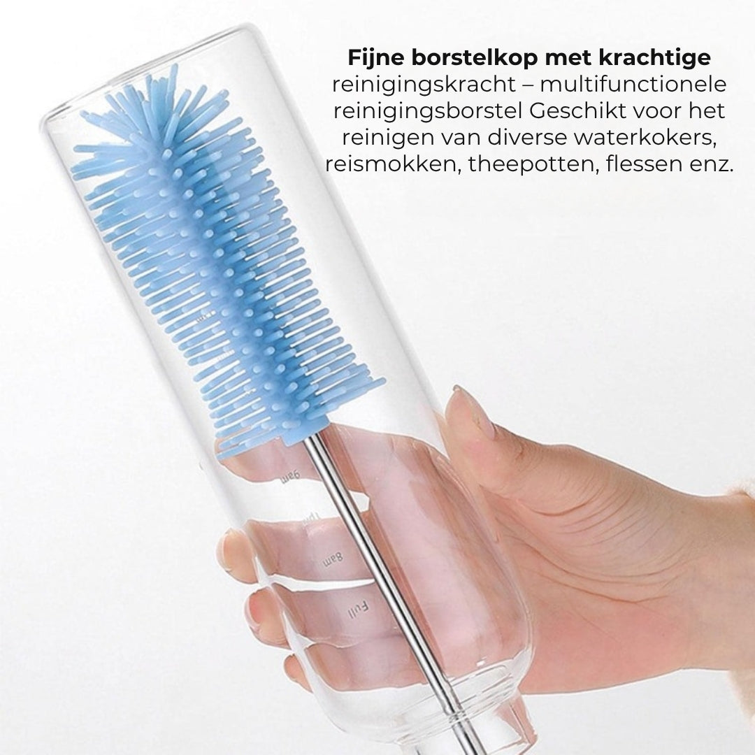 Roterende Siliconen Flessenborstel - 360 Graden Reiniging - Voor Babyflessen, Glazen & Bidons - Hygiënisch