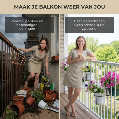 Hanging Plantenbak Houder voor Balkon – Metalen Bloempotrek voor Balkonrailing
