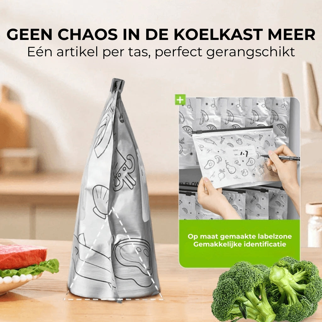 [30 stuks] Herbruikbare aluminiumfolie afsluitbare opbergzakjes