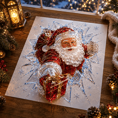 3D-kerststickers met gebroken glas-effect