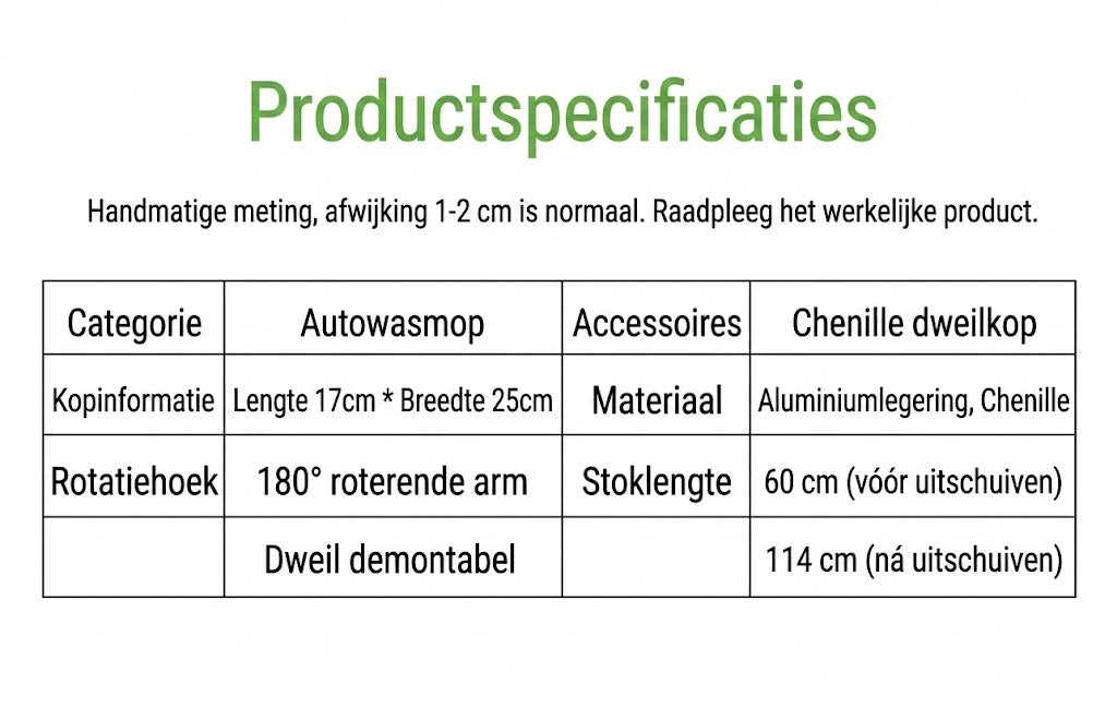 Telescopische autowas-mop