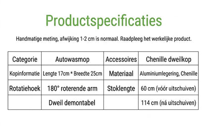 Telescopische autowas-mop