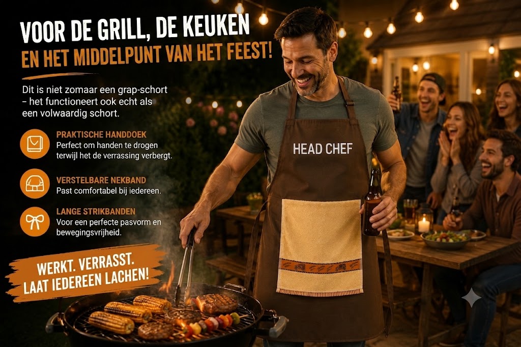 👨‍🍳Het geheim van de chef – dit schort zal je gasten versteld doen staan!😂