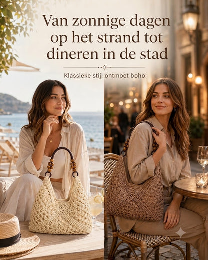 Bohemian Klassieke Geweven Handtas