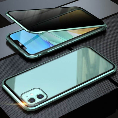 Privacy Magnetisch iPhone Hoesje - 360 Graden Bescherming - Anti-Spy Gehard Glas - Dubbelzijdig & Schokbestendig