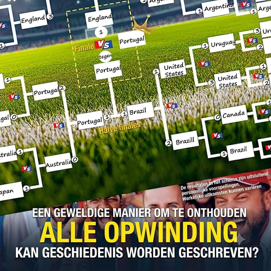 Speelschema-poster voor het WK 2026 – Vul hem in, plaats je weddenschappen en volg het hele toernooi.