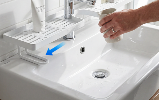 Badkamer Kraan Opbergrek – Staand & Zonder Boren / Kraan Organizer