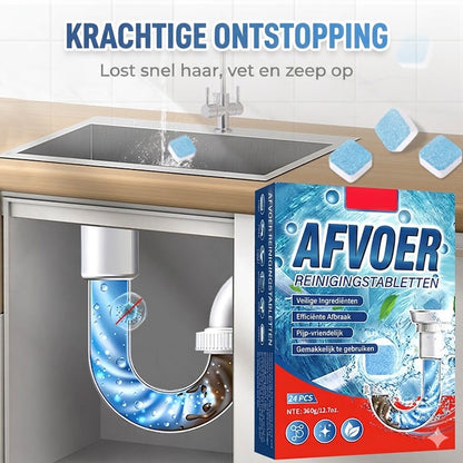 🚽 Snelwerkende afvoerontstoppingstabletten – geschikt voor keukens, badkamers en afvoeren.