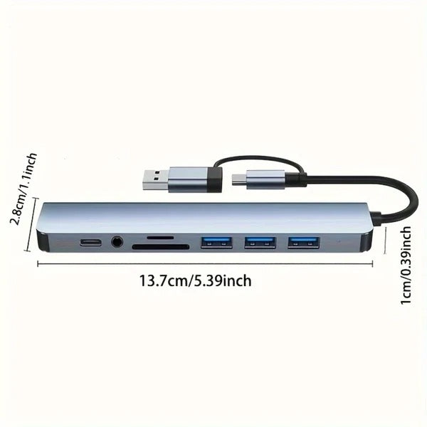 8-in-2 USB-hub