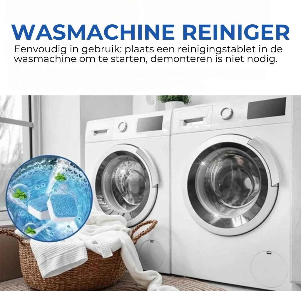 Wasmachine Reiniger Tabletten - Verwijdert Kalk & Vieze Geurtjes - Dieptereiniging - [Aantal, 12 stuks] - Universeel