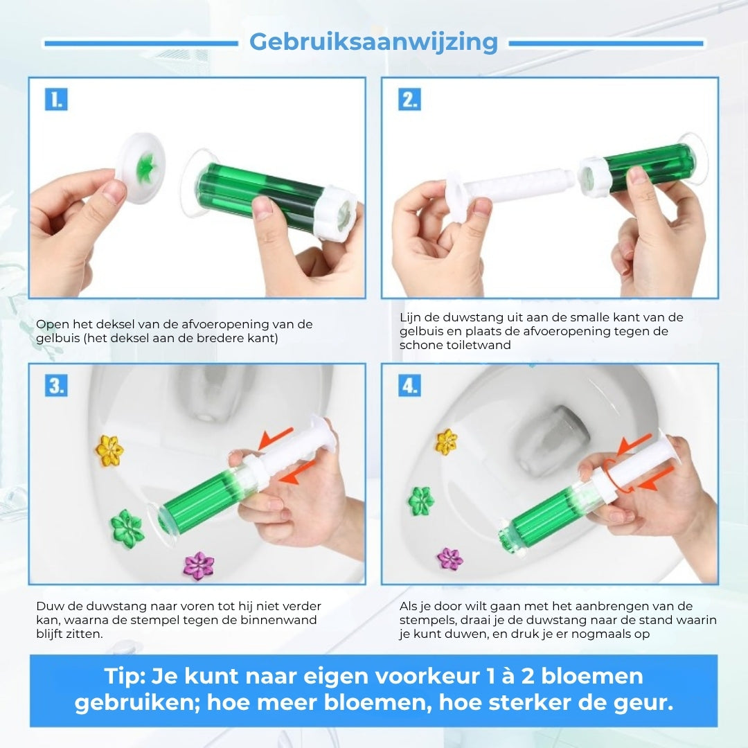 Toiletgel Stempel Set- Bloemvorm