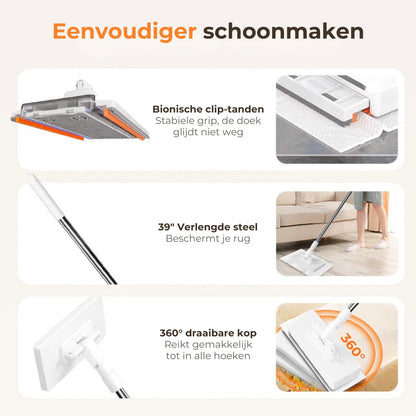 Vastklemmende Dweilmopset met Drukmechanisme