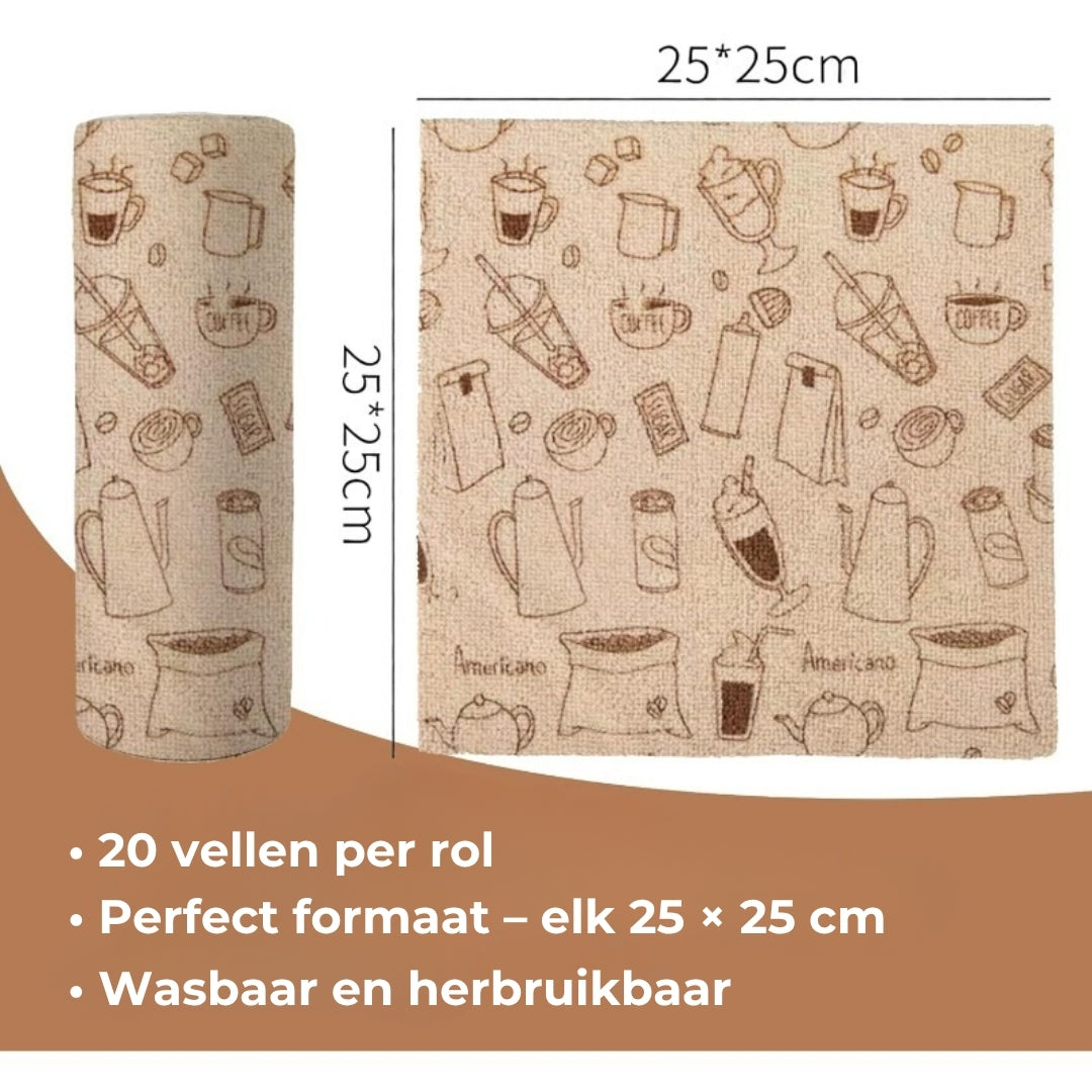 Herbruikbare Microvezeldoekjes op Rol – Afscheurbare Schoonmaakdoekjes