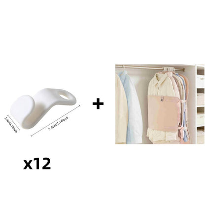 Ruimtebesparende Kledinghanger Haken (Set van 12 stuks)