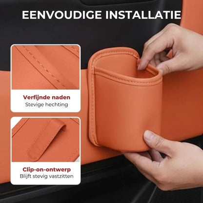2-in-1 Leren Autobekerhouder