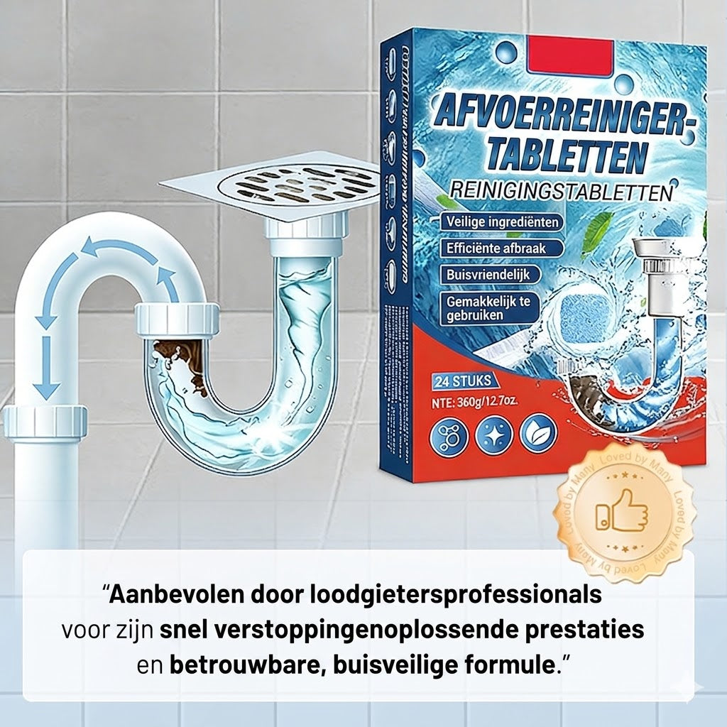🚽 Snelwerkende afvoerontstoppingstabletten – geschikt voor keukens, badkamers en afvoeren.