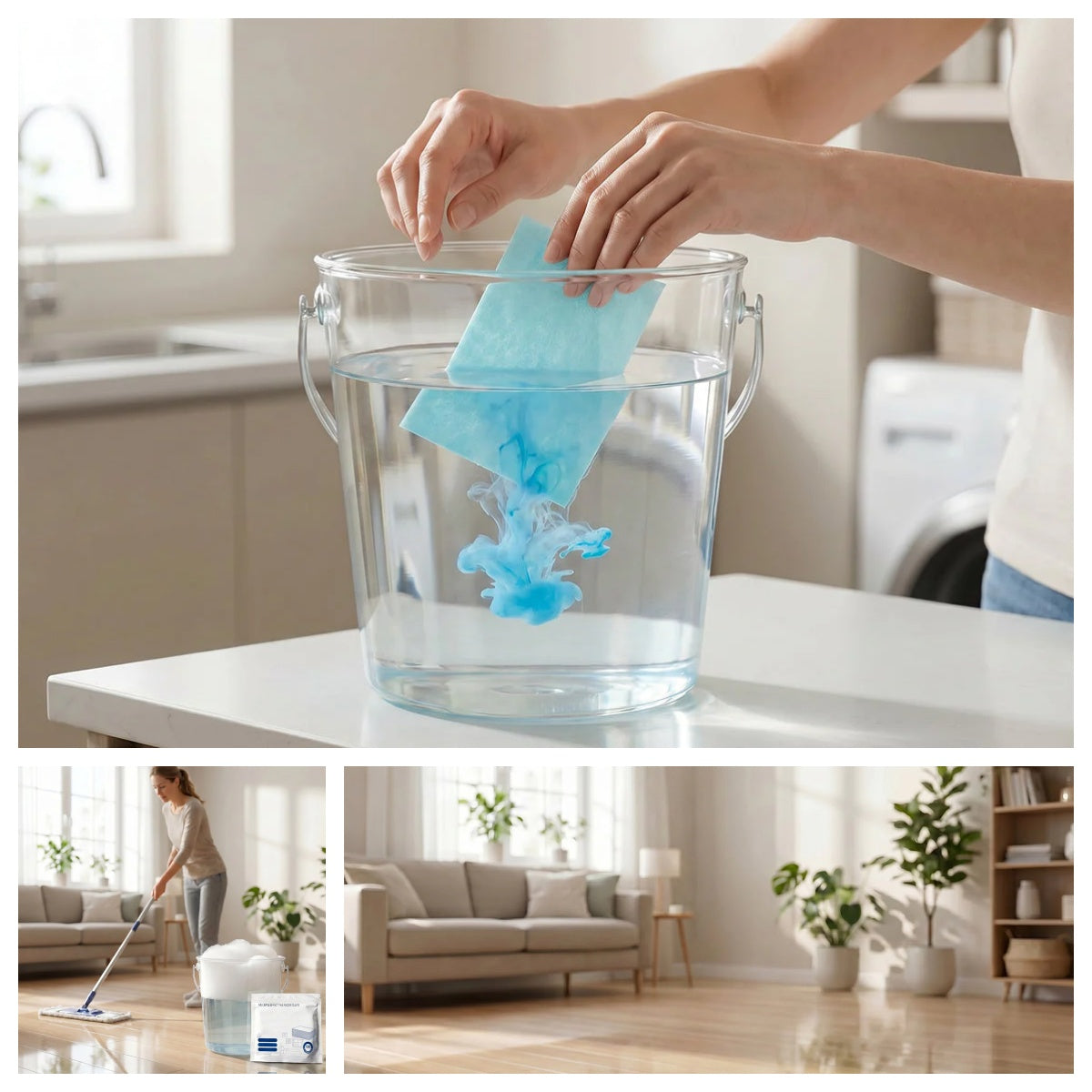 Wateroplosbare vloerreinigingsvellen