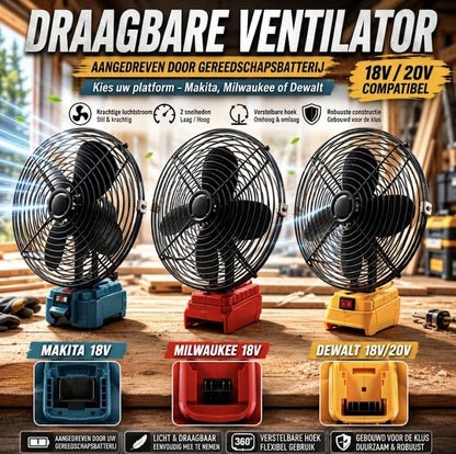 Draagbare Ventilator op Gereedschapsaccu