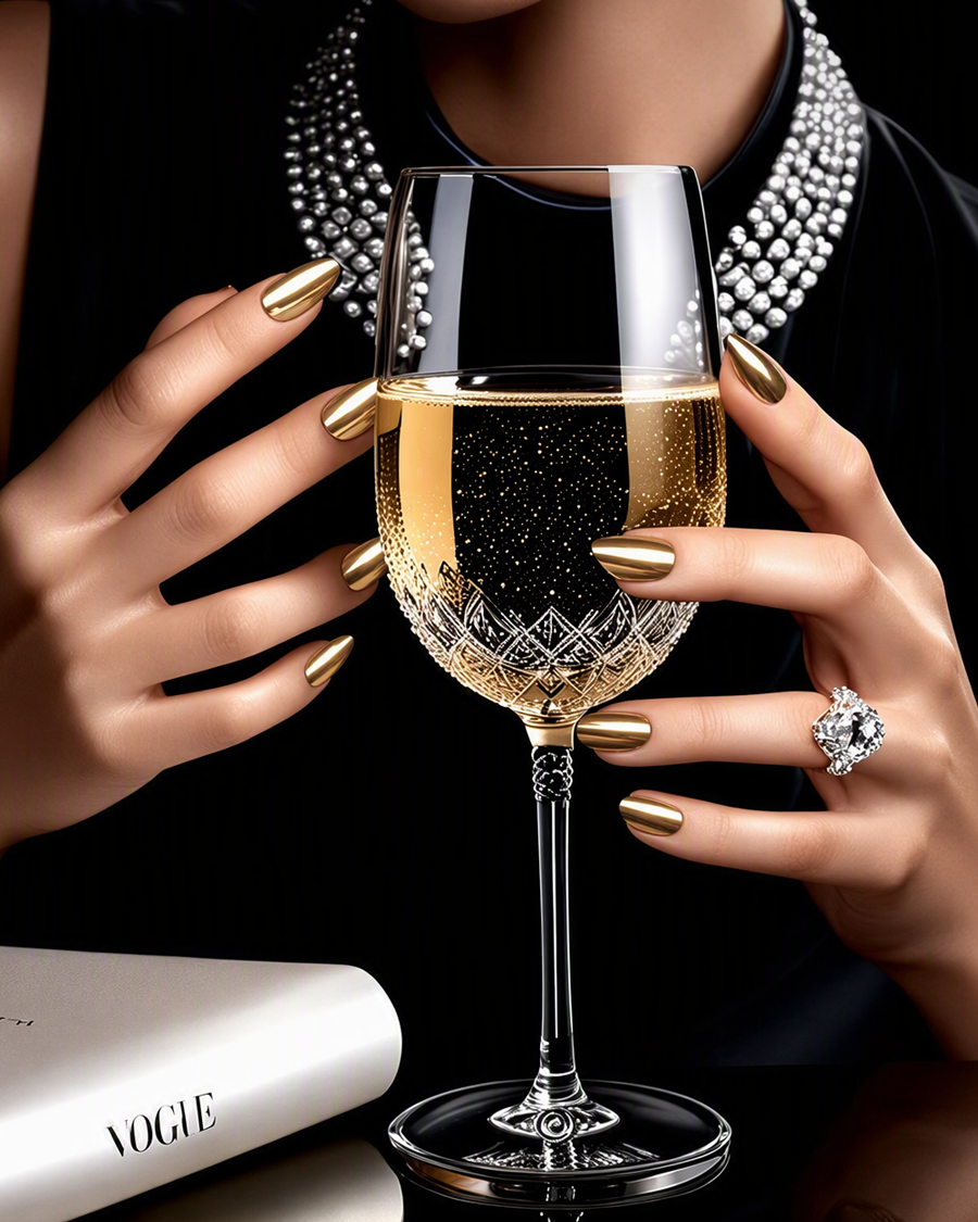 Glanzende metallic nagellak met spiegeleffect