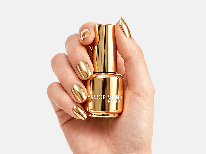 Glanzende metallic nagellak met spiegeleffect