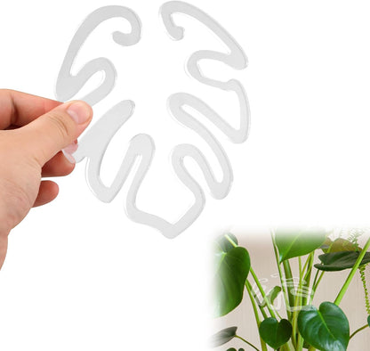 Transparante acryl plantensteun, Monstera bladvorm | Onzichtbare plantensteun voor binnen (1 set 5 stuks.)