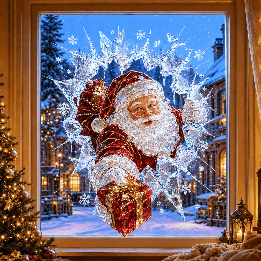 3D-kerststickers met gebroken glas-effect
