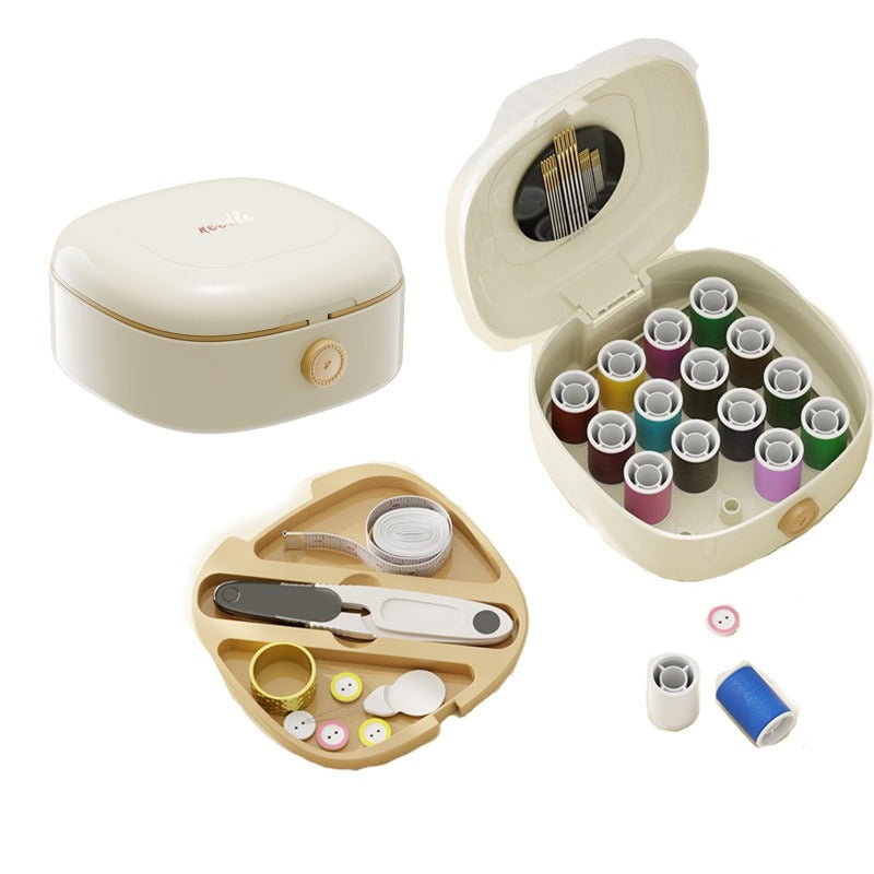 Dubbellaagse Magnetische Naaiset – Luxe Naaibox met Garen en Naalden