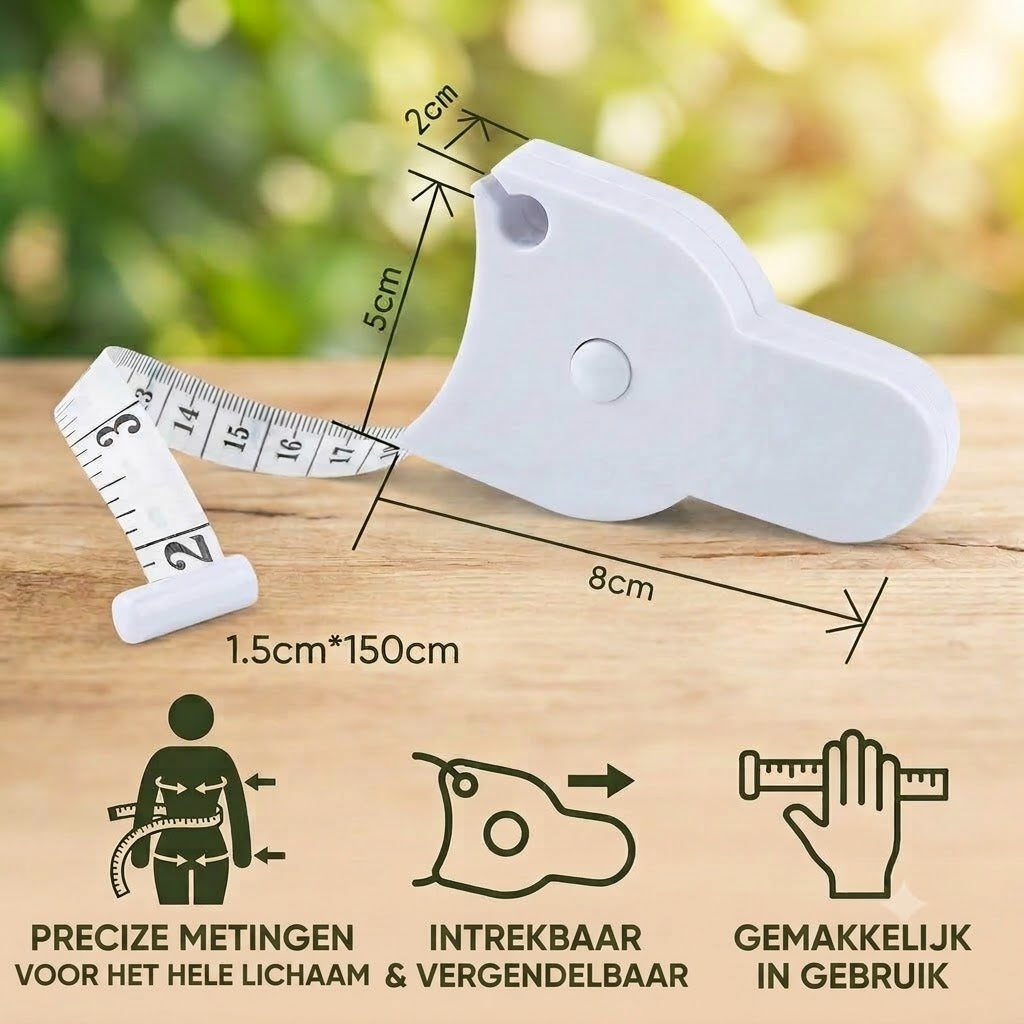 Automatisch oprolbaar 3D-lichaamsmeetlint – Voor nauwkeurige meting van taille, heupen, borst en armen