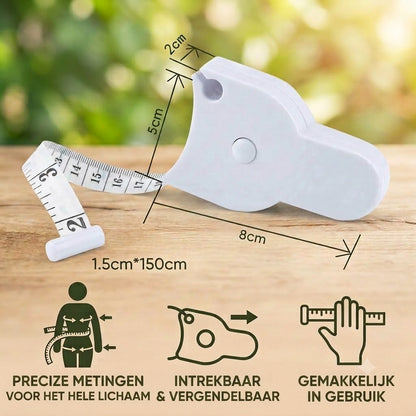 Automatisch oprolbaar 3D-lichaamsmeetlint – Voor nauwkeurige meting van taille, heupen, borst en armen