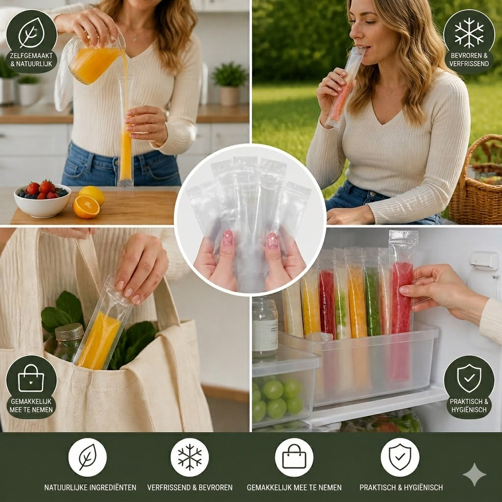 DIY ijslollyzakjes (100 stuks) - Wegwerp ijslollyvormpjes