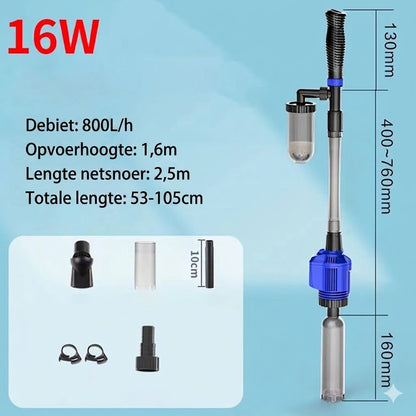Elektrische Aquarium Stofzuiger & Waterwisselaar - 3-in-1 Bodemreiniger - Met Filterfunctie
