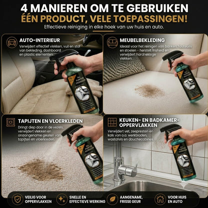 Multifunctionele autoreinigingsspray – Krachtige vlekkenverwijderaar, de ultieme oplossing voor het verwijderen van hardnekkige vlekken.