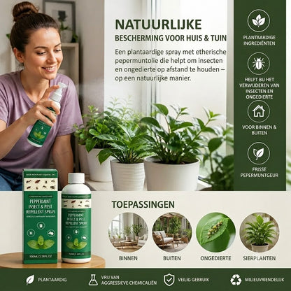 MOONSPRY Pepermunt Insectenspray – Voor zowel binnen- als buitengebruik, een insectenwerend middel geschikt voor slaapkamers en tuinen.