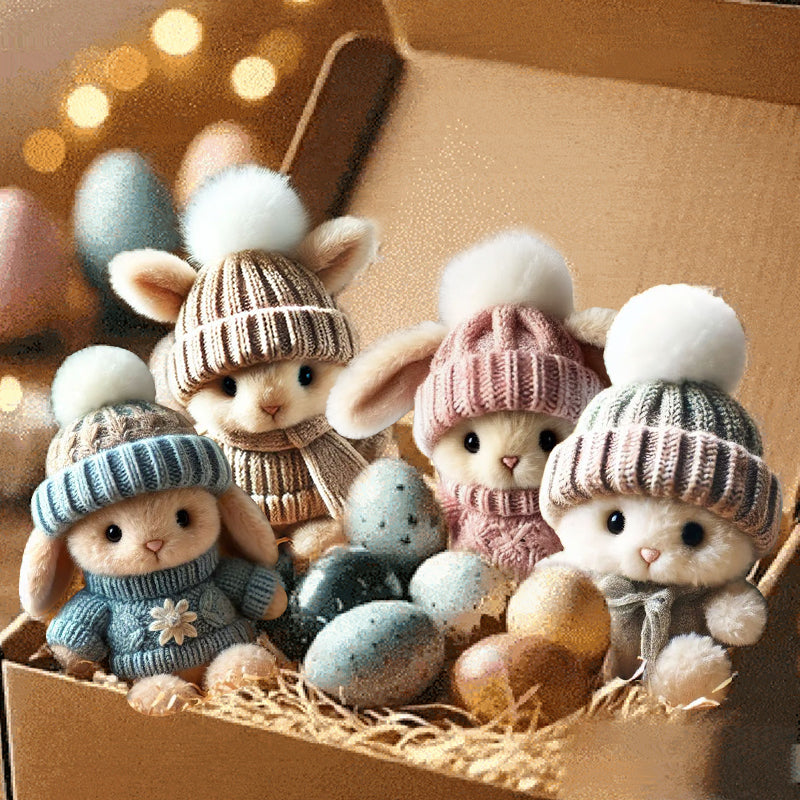 Handgemaakte Mini Konijnen Knuffeltjes - Leuk Paascadeau & Decoratie