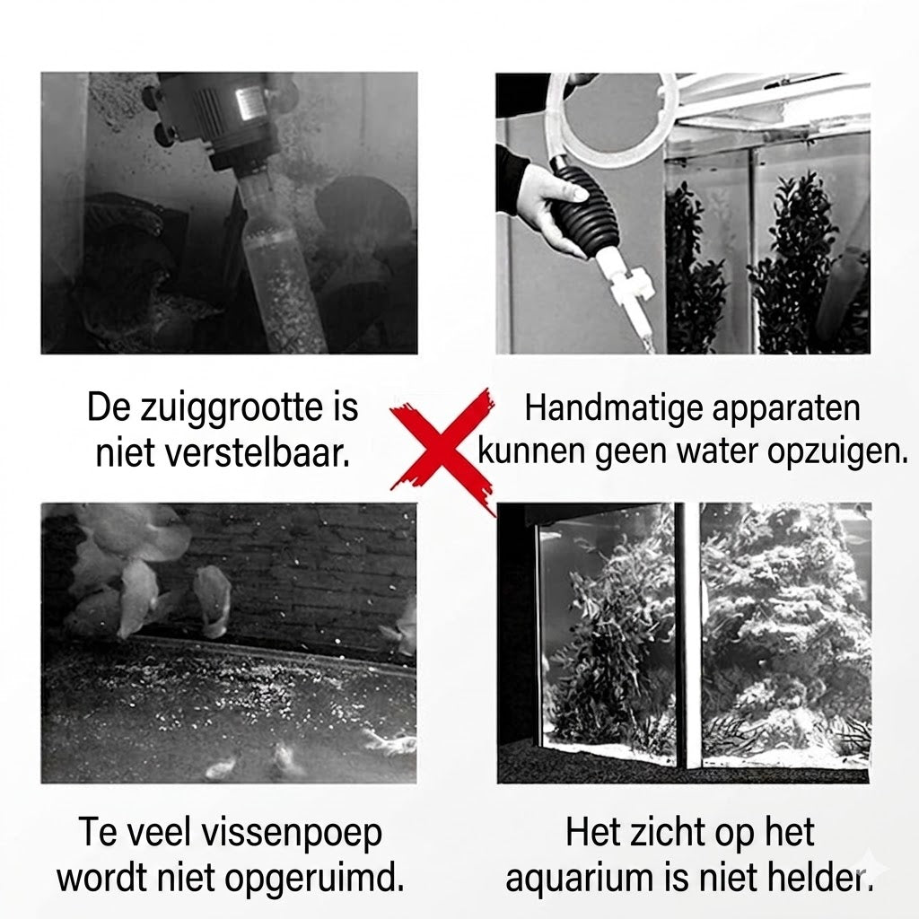 Elektrische Aquarium Stofzuiger & Waterwisselaar - 3-in-1 Bodemreiniger - Met Filterfunctie