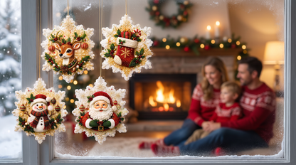 6-delige DIY diamond painting set voor kerstversiering en decoratie