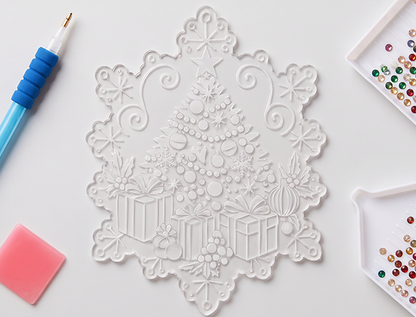 6-delige DIY diamond painting set voor kerstversiering en decoratie