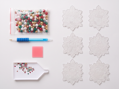 6-delige DIY diamond painting set voor kerstversiering en decoratie