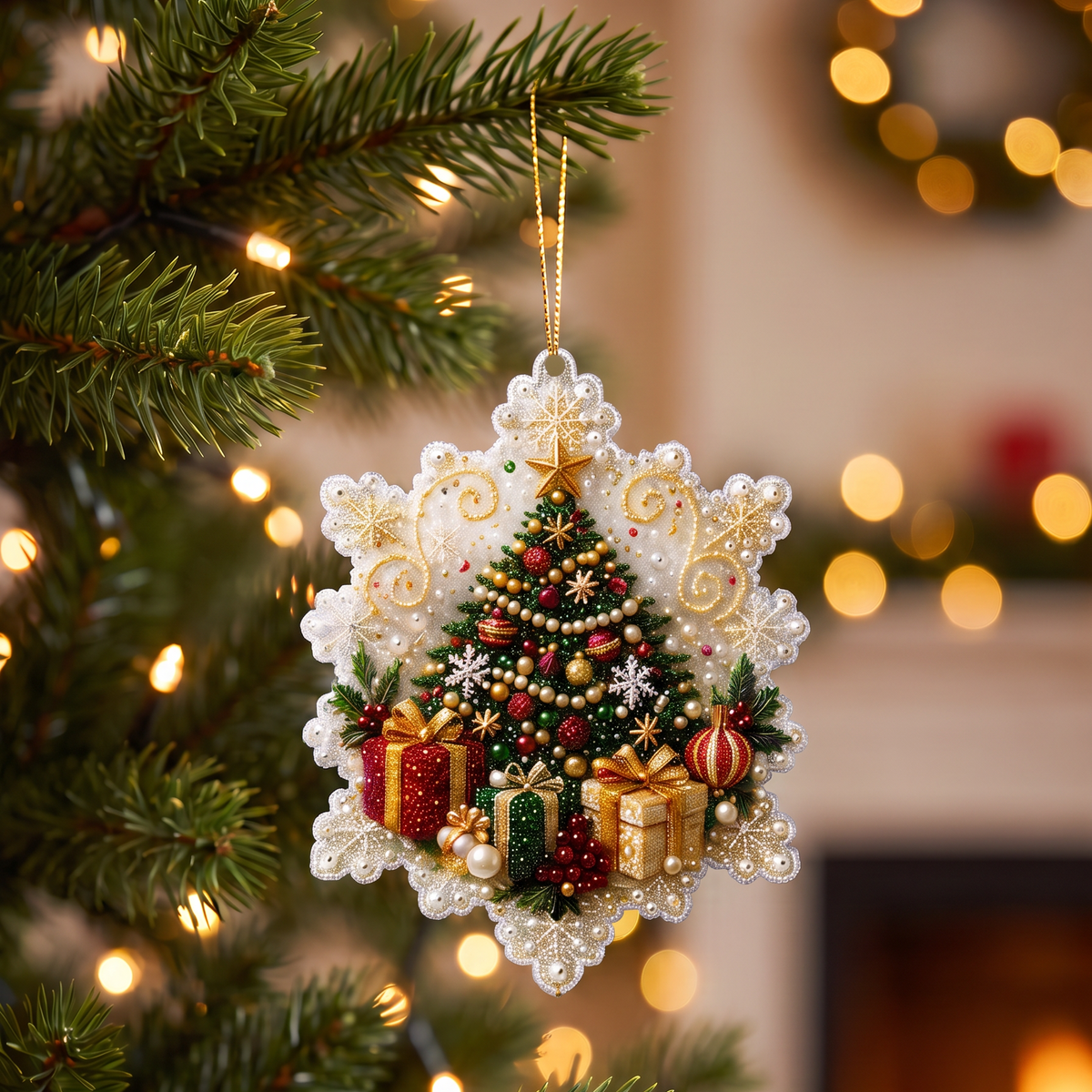 6-delige DIY diamond painting set voor kerstversiering en decoratie