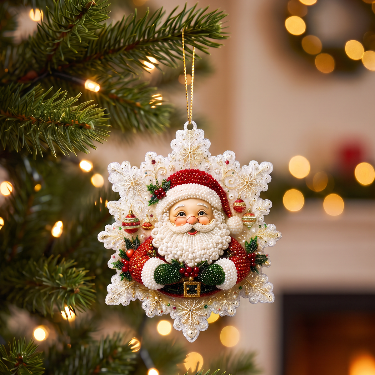 6-delige DIY diamond painting set voor kerstversiering en decoratie