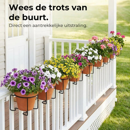 Hanging Plantenbak Houder voor Balkon – Metalen Bloempotrek voor Balkonrailing