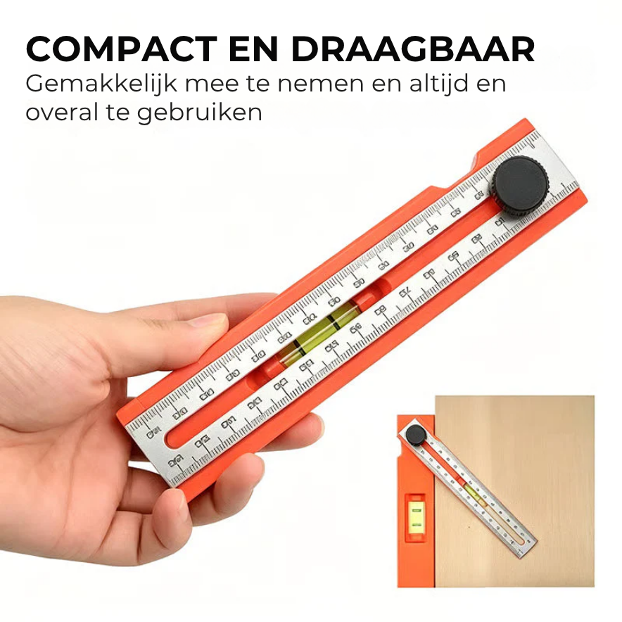 Multifunctionele Dieptemeter met Waterpas - Meetinstrument voor Houtbewerking & DIY