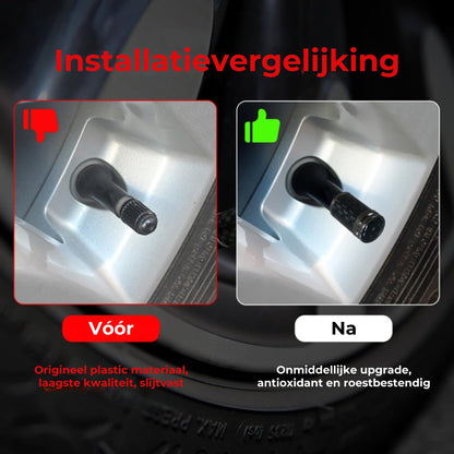 Luxe Carbon Ventieldopjes Set - Koolstofvezel Look - Universeel voor Auto, Motor & Fiets - Sportieve Wielbescherming - [Set van 4]