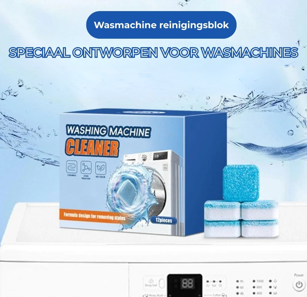 Wasmachine Reiniger Tabletten - Verwijdert Kalk & Vieze Geurtjes - Dieptereiniging - [Aantal, 12 stuks] - Universeel